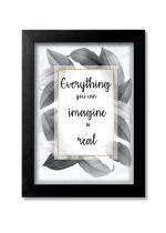 Blue Nexus Everything you can Imagine is Real Motivational Inspirational Quotes Wall Poster with Wall Frame Room Art Painting Collection A4 size 10x13
