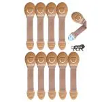 Kids Station Made in India Furniture Safety Locks for Kids, Child Safety Locks for Drawer, Cabinet, Cupboard, Baby Proofing Product, Strong Adhesive Safety Lock (Pack of 10, Beige)