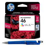 HP 46 Tri-color Original Ink Advantage Cartridge With ITGLOBAL 3in1 Multi-Function Pen