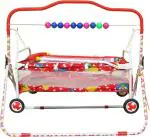 Confiado Red Metal Bassinet|BASSINET|BASINET|CRADLE|BABY BASSINET|BABY BASINET|JHULA|JHOOLA|KIDS|LATEST BASSINET
