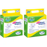 BON BON Classic Extra Large Adult Diaper Disposable Tape Style (XL- 43-67 INCH) Adult Diaper XL 20 PCS Multiple Tape Fastners Over Night Protection Ultra Leak Guard and Anti-Bacterial Absorbent Core (XL Pack of 2)