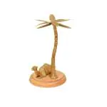 RSD Golden Metal Standing Camel Statue With Tree