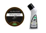 Sheppits Premium Wax Leather Shoe Polish (Brown) & Liquid Shoe Polish (Natural) Combo | Shoe Polish | Shoe Care Kit