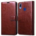 RUPELIK Vivo V9 Youth/V9/V9 Pro Vintage Leather flip Case Cover| Inside TPU with Card Pockets Wallet Stand Magnetic Closure 360 Degree Complete Protection Vintage Flip Cover for Vivo V9 Youth - Brown