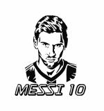 WOLPEP Multicolor Vinyl Messi Football Wall Sticker