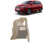 Kingsway 7D Car Floor Foot Tray Mats for Maruti Suzuki Ertiga, 2022 Onwards Model, 100% Waterproof Washable, Beige, Made with Top-Notch PVC Material, Complete Set of 4 Piece