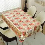 Dakshya Industries Flower Design 6 Seater Without Lace Dining Table Cover| Table Cover |Waterproof & Heat Resistant,Polyvinyl Chloride (PVC),Rectangular,( Pack of - 1 ) Part-3