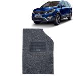 Kingsway Noodle Grass PVC Mats, 18mm Thickness, Car Floor Foot Mats Universal Use for Tata Hexa, Model Year : 2016 Onwards, Complete Set of 5 Piece - Black-Grey