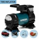 WINDEK 4001 Speed Double Cylinder Nuclear Car Air Compressor 100% Copper Winding, 12V / 300PSI, Triple Fast inflator 2 Years Warranty
