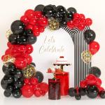 DECORATIONkart Celebration Decorz Combo Pack of 64 Pcs Black & Red Balloon Party Decoration Kit | Perfect for any occasion like Birthday, Graduation, Wedding Anniversary, Congratulations and Festivals (Black Red)