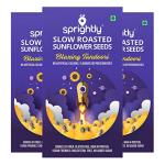 Sprightly Not Fried Slow Roasted Blazing Tandoori Sunflower Seeds 450 G (150 G Each) Pack Of 3