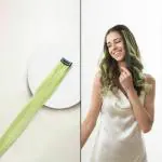 Hair Originals 100% Natural Human Hair Clip In Color Streaks (20 Inches, Single Clip, Neon Green)