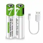 KP ORIGINAL BATTERY AAA Rechargeable with Type-C USB cable 750mAh triple A lithium ion USB rechargeable Type-c USB rechargeable battery 1.5V Direct Chargeable Battery no Charger Needed (Pack of 2)