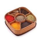 Dhananjay Plastic Square 7 Sections Multipurpose Masala Rangoli Dabba Box Set, Spice Box Set