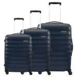 American Tourister Trolley Bags For Travel | BARCELONA 55 Cms, 69 Cms, 79 Cms Polycarbonate Hardsided Set of 3 Luggage Bags | Suitcase For Travel | Luggage Bags | Trolley Bags For Travelling, Midnight Blue