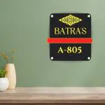 URBANITE CREATION Batra's Golden 3D Letter Acrylic Name plate with Black Base and Beautiful Designer name plate|Acrylic Customised/Personalized