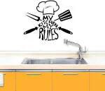 Lanstick Multicolor My Kitchen My Rules Self Adhesive Wall Sticker 24 inch