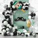 SPECIALYOU.IN Happy Birthday decoration items for husband, birthday decoration for boys with bottle, glass, moustache and star foil balloon and Happy birthday Paper, champagne bottle - 70 Pcs