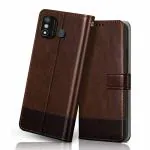Mobiclonics Dual Colour Flip Cover for Itel A27 - Brown&Coffee