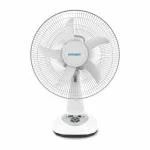 Sonashi Rechargeable Desk Fan SRF-014 [White] 14 Inch. Table Fan With 3 Speed Switch, Led Night Light | Electronic Appliances For Home, Workplace