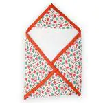 Luvlap White Pink Cotton Hooded Wrapper Blanket Quilt For New Born Baby (0-3 Yrs) 75 X 75 cm