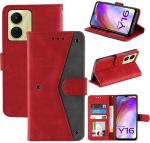 Autofocus Faux Leather Back Case Flip Cover for Vivo Y16 with ID Card Slot | Foldable Stand | 2 Card Slot | 1 Cash Slot | Magnetic Closure - Executive Red, 22397