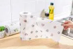 PXBQ Non Woven Reusable and Washable Kitchen Printed Tissue Roll Non-stick Oil Absorbing Paper Roll Kitchen Special Paper Towel Wipe Paper Dish Cloth Cleaning Cloth 50 sheets Multicolor (PACK OF 1)