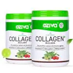 OZiva Plant Based Collagen Builder for Glowing & Youthful Skin, Classic - Pack of 2 | Collagen Powder for Women & Men |Sea Buckthorn Vitamin C & Biotin | Certified Vegan