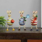 Buy Trinity Craft Iron Handpainted Rabbit Small Animal Figurine Set Of ...