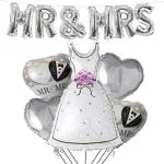Grand Shop Multicolor Aluminium Letter Balloons, Heart Foil Balloons, Bridal Dress Foil Balloon