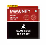 Cambridge Tea Party Immunity 100 Tea Bags, Honey Lemon Ginger Tulsi Green Tea, Bulk Pack