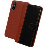 Hupshy Mi Redmi 9i, Mi Redmi 9A Black And Brown Leather Back Cover (Pack Of 1)