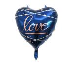 Hippity Hop Rubber Blue Love Heart Shape Foil Balloon