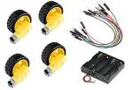 Super Debug BO Motor Dual Shaft And Wheels Smart Car Robot Gear Motor With Jumper Wire And 4Aa Cell Holder for Arduino SDM0005C4