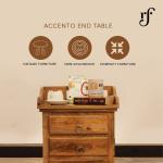 Sheesham Craft Accento 3 Drawer,Mango Wood,Floor Protector,Natural Polish,Matte Finished Solid Wood Bedside Table