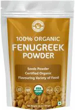 USDA Certified Organic Fenugreek Seed Powder - 454gm (16 Oz) (TRIGONELLA FOENUM) Cryogenic Grinding Powder, 100% Sortex Clean and Natural (1 lb) I for Seasoning - Resealable Zip Lock Pouch