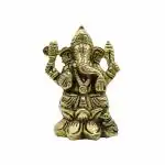 pujaNpujari Ganesha Idol for Pooja Room- Lord Ganapathi Sitting on Lotus/ Brass God Idols for Pooja