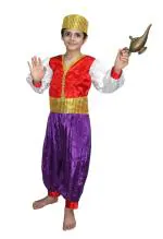 Kaku Fancy Dresses Boy's and Girl's Polyester Aladdin Fancy-Dress (Multicolour, 3-4 Years)