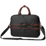 AirCase Signature Black Nylon Unisex Laptop Messenger Bag for 13.3 to 15.6 inch Laptop