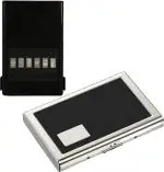 StealODeal Black Advanced Credit Card Holder Money Clip - With -Leather 6 Card Holder (Set Of 2)