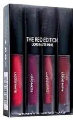 Shizuka Mini Lipsticks Combo Pack of 4 Liquid Matte Lipstick Set, Red Edition
