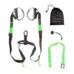 JoyFit Suspension Body Fitness Trainer With Door Anchor, Adjustable Buckles & Heavy Duty Grip Handles For Resistance (Green Color)
