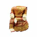 Dalvkot Varalakshmi Amman Idol/Body with Orange and Gold Color Saree with Free Agarbatti Packet