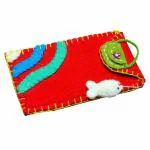 MAANAV ETHANICITY Mobile Stylish Wallet Cases For Smartphones Felt Money Pouch (Red Felt MAANAV ETHANICITY Mobile Case)