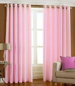 Dc Decastle Baby Pink Plain Solid 182 cm (6ft) Room Darkening Window Curtain (Baby Pink, Pack of 2)