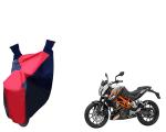 Feelitson Red, Blue Water Proof & Blue Bike Body Cover With Mirror Pockets, Buckle Belt, Carry Bag For Ktm Duke 390