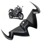 BIGBIRD Motorcycle Front Panel Bike Winglet Light Visor Cap Flexible Unbreakable Wing Let Black Compatible with Bajaj Pulsar RS200