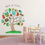 Lanstick Vinyl Multicolor Back To School Tree Self Adhesive Wall Sticker - 36 inch