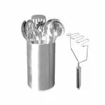 Fableart Stainless Steel Kitchen Utensil Set of 10 Piece Heat Resistant Tools with Holder