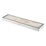 Ruhe Tile Insert Shower Drain Channel | 32 x 4 Inches Waste Water Floor Drain for 13mm Tile | 304 Stainless Steel Invisible Shower Drain Channel | Drain Channel with Cockroach Trap and Side Hole